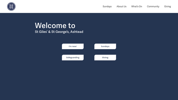 Screenshot of the St Giles And St George Ashtead Trust website