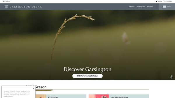 Screenshot of the Garsington Opera Limited website