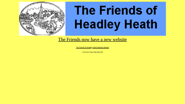 Screenshot of the Friends Of Headley Heath website