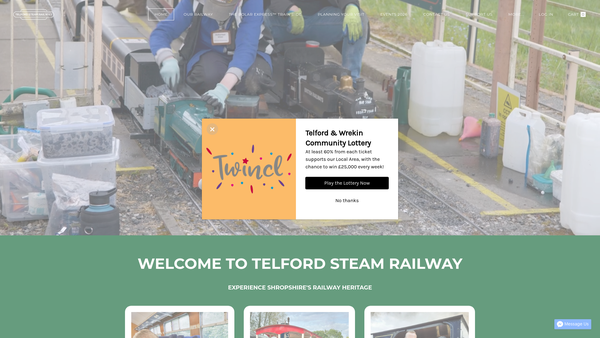 Screenshot of the Telford Horsehay Steam Trust Company Limited website