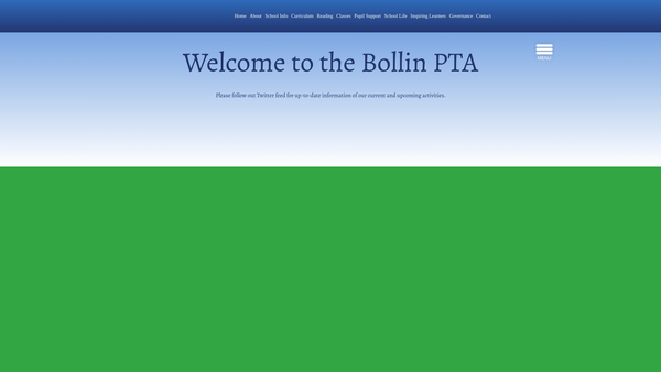 Screenshot of the The Bollin School Parent Teacher Association website