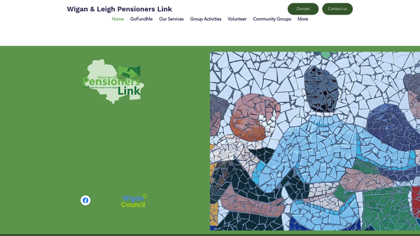 Screenshot of the Wigan And Leigh Pensioners Link Limited website