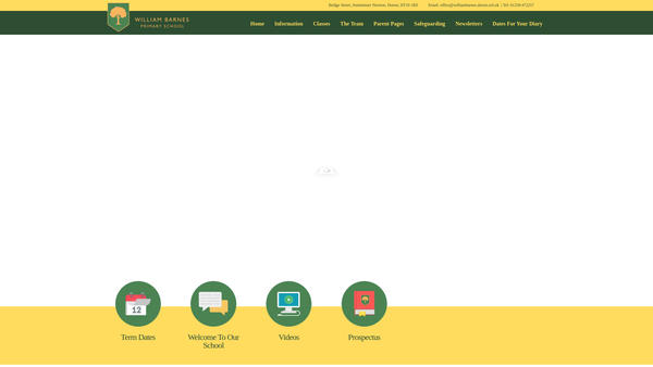 Screenshot of the William Barnes County Primary School Parent, Teacher And Friends Association website