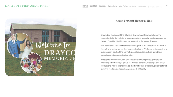 Screenshot of the The Draycott War Memorial Institute website
