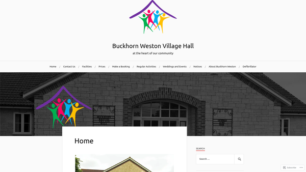 Screenshot of the Buckhorn Weston Village Hall website