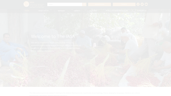 Screenshot of the The International Association for the Study of Arabia website