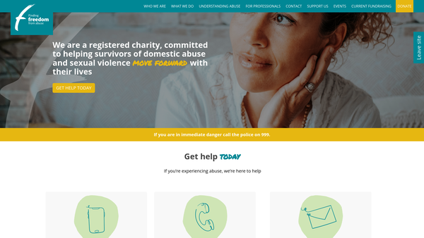 Screenshot of the Andover Crisis And Support Centre website