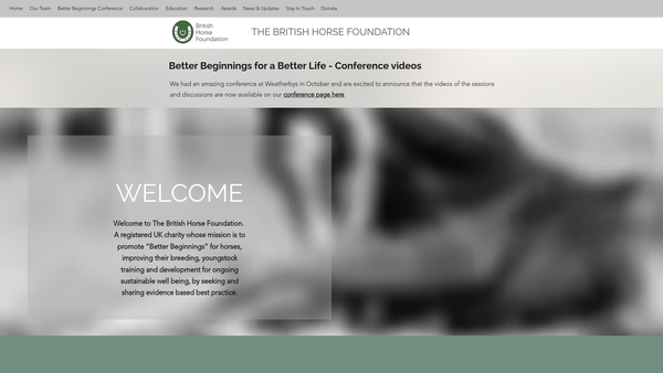 Screenshot of the British Horse Foundation website