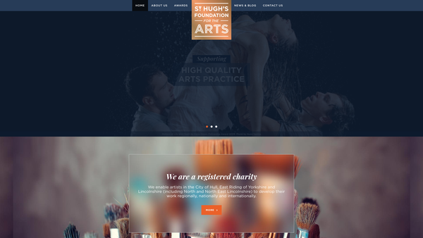 Screenshot of the St Hugh's Foundation For The Arts website