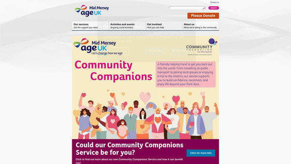 Screenshot of the Age Concern Mid Mersey website