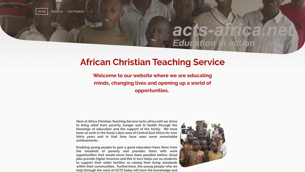 Screenshot of the Africa Christian Teaching Services website