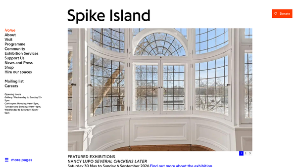 Screenshot of the Spike Island Artspace Limited website