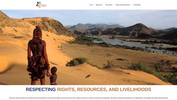 Screenshot of the Resourceafrica website
