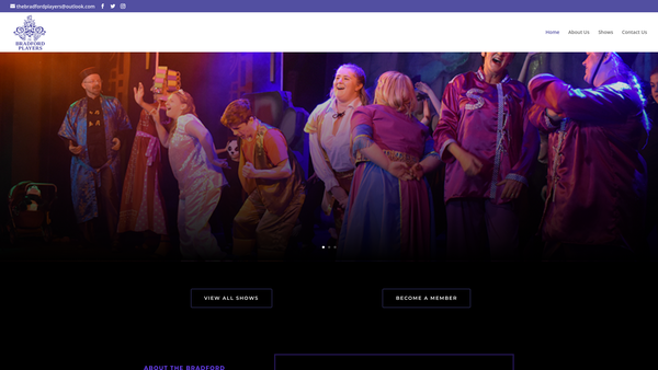 Screenshot of the The Bradford Players website