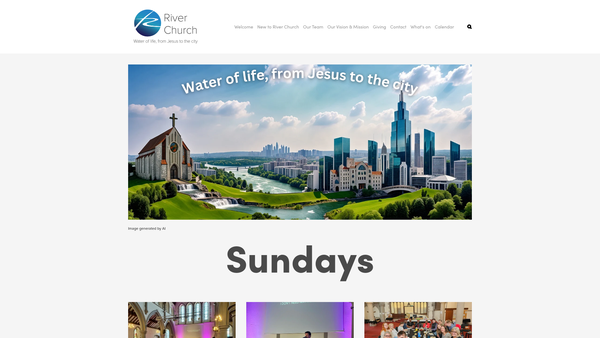 Screenshot of the River Church Southampton website