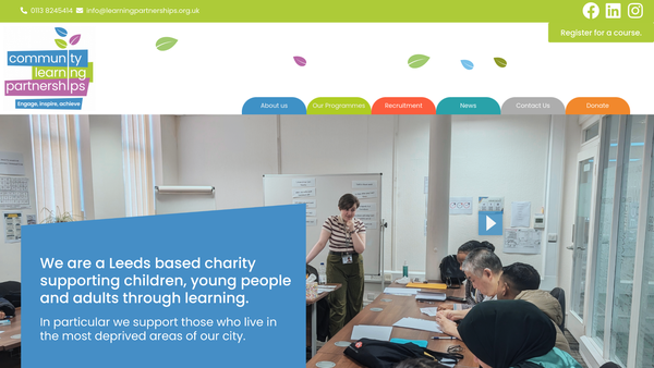 Screenshot of the Learning Partnerships website
