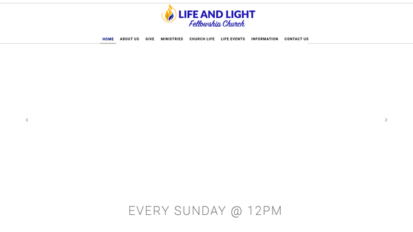 Screenshot of the Life And Light Fellowship Church website