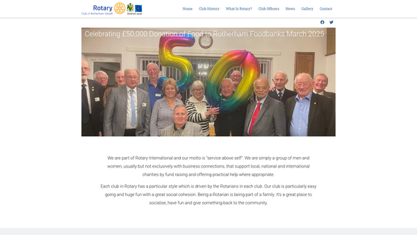 Screenshot of the The Rotary Club Of Rotherham Sitwell Benevolent Fund website