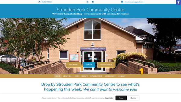 Screenshot of the Strouden Park Community Association website