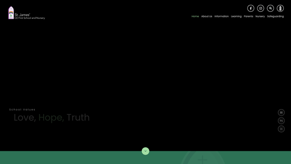 Screenshot of the St James' School Parents And Friends Association website