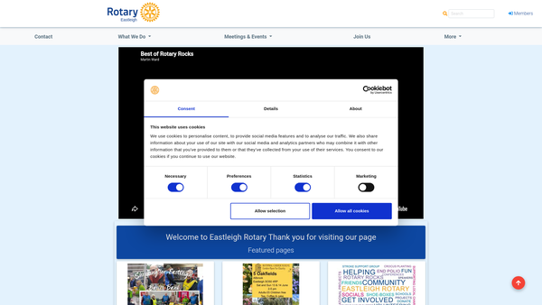 Screenshot of the Rotary Club Of Eastleigh Trust Fund website