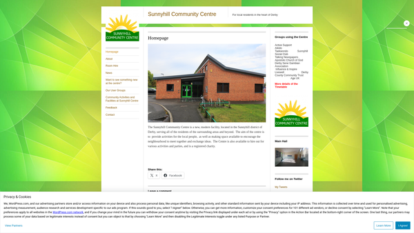 Screenshot of the Sunnyhill Community Association website