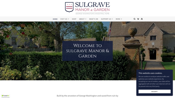 Screenshot of the The Sulgrave Manor Trust website