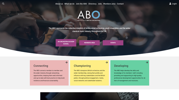 Screenshot of the Abo Trust website