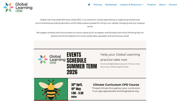 Screenshot of the Leeds Development Education Centre Limited website