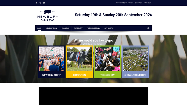 Screenshot of the The Newbury And District Agricultural Society website