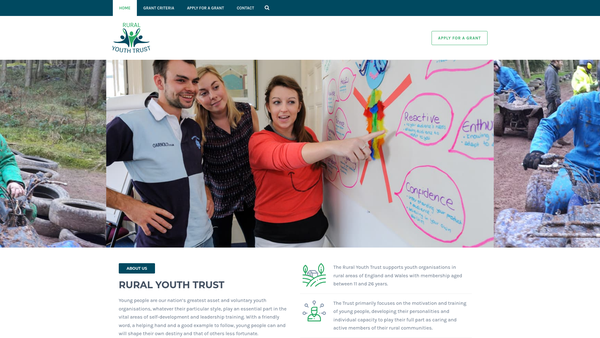 Screenshot of the The Rural Youth Trust website