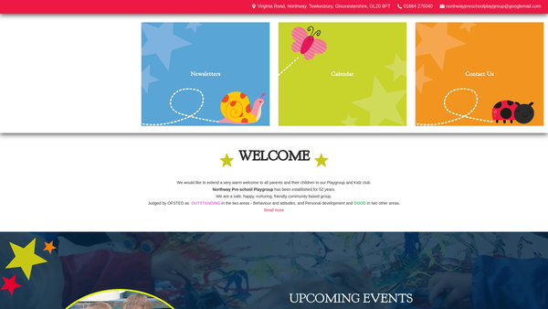 Screenshot of the Northway Pre-School Playgroup website