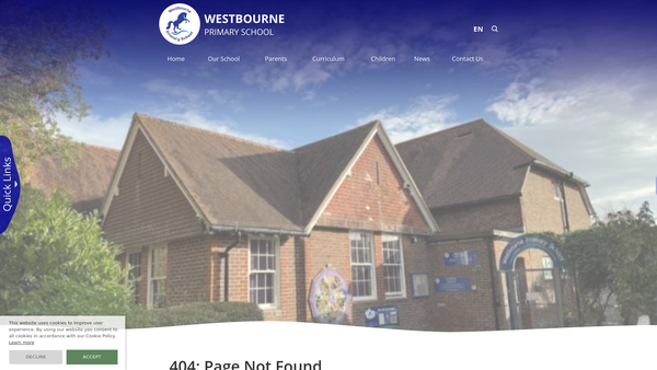 Screenshot of the Westbourne School Parent Teacher Association website