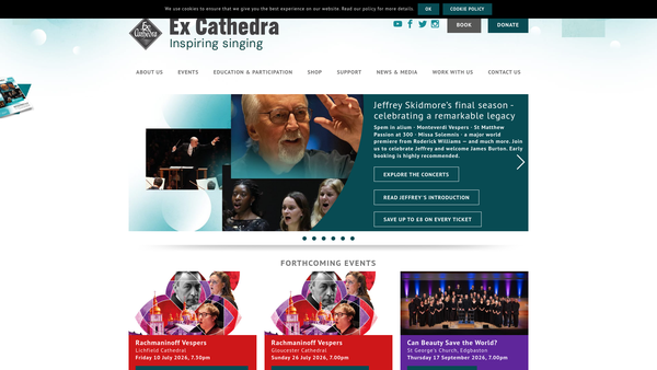 Screenshot of the Ex Cathedra Ltd website