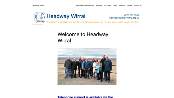 Screenshot of the Headway Wirral website