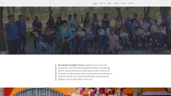 Screenshot of the The Anita Goulden Trust website
