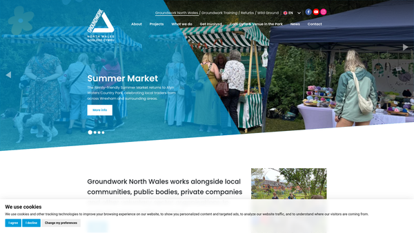 Screenshot of the Groundwork North Wales website