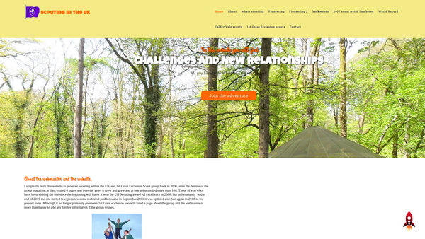 Screenshot of the First Great Eccleston Scout Group website