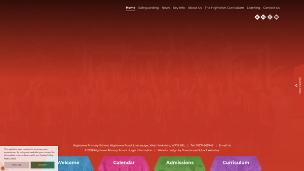 Screenshot of the Hightown First And Nursery School Fund website