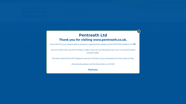 Screenshot of the Pentreath Limited website