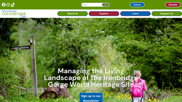 Screenshot of the Severn Gorge Countryside Trust website