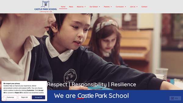 Screenshot of the Friends Of Castle Park School website