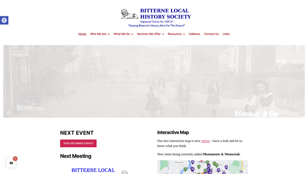 Screenshot of the Bitterne Local History Society website