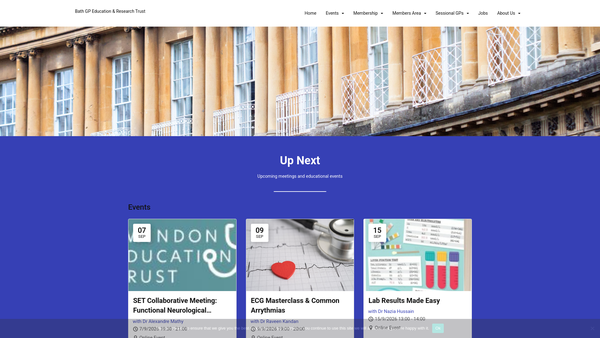 Screenshot of the The Bath General Practice Education And Research Trust website