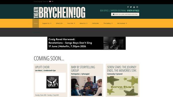 Screenshot of the Theatr Brycheiniog Cyf website
