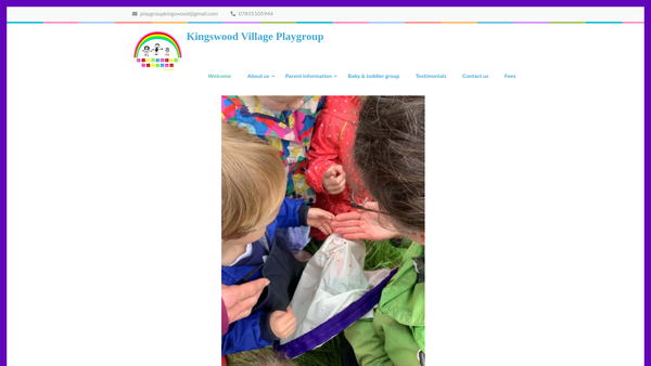 Screenshot of the Kingswood Village Playgroup And Toddlers website