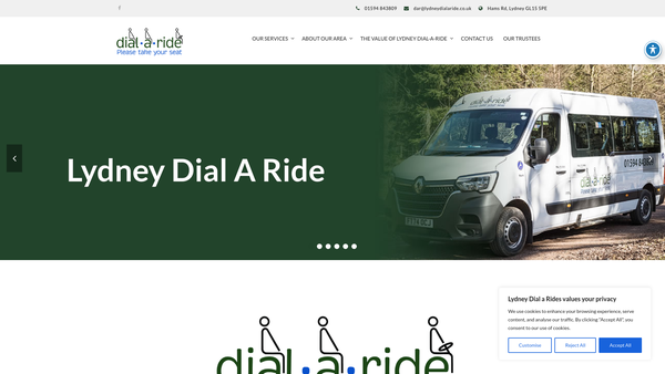 Screenshot of the Lydney Dial-A-Ride And Community Transport website