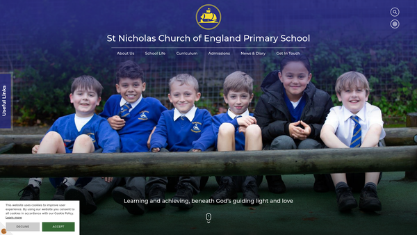 Screenshot of the St Nicholas Church Of England School Parent Teacher Association website