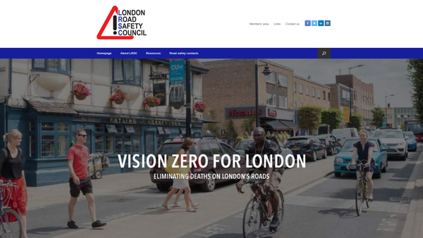 Screenshot of the London Road Safety Council website