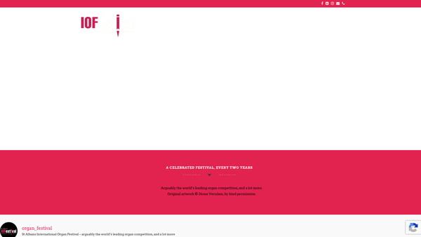 Screenshot of the The International Organ Festival Society Limited website